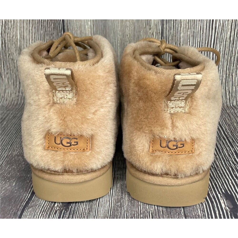 NEW UGG Neumel Cozy Sheepskin Ankle Chukka Boots Chestnut Brown Mens Size 9 - Picture 4 of 7